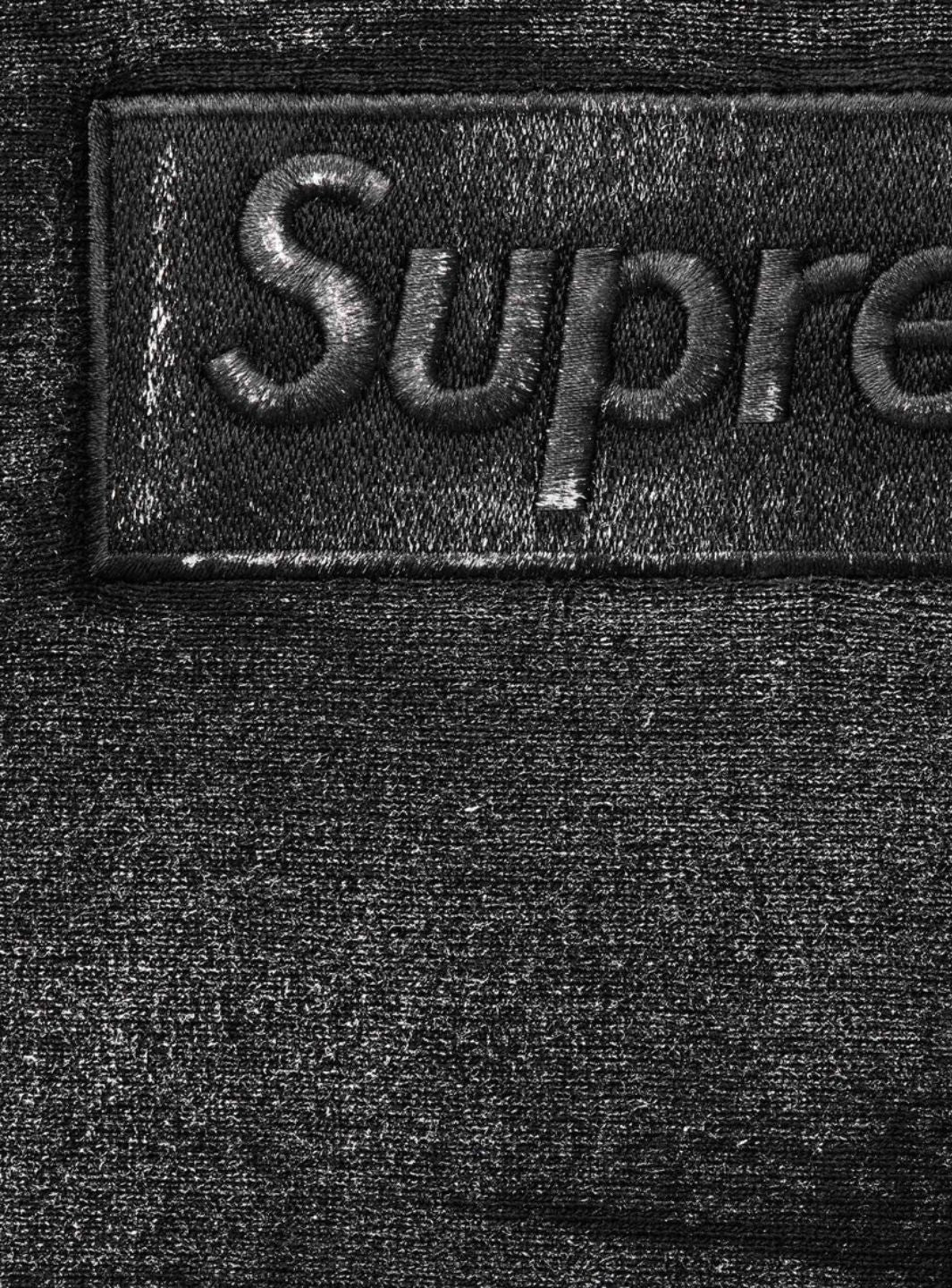 Supreme MM6 Maison Margiela Foil Box Logo Hooded Sweatshirt Black - Image 3