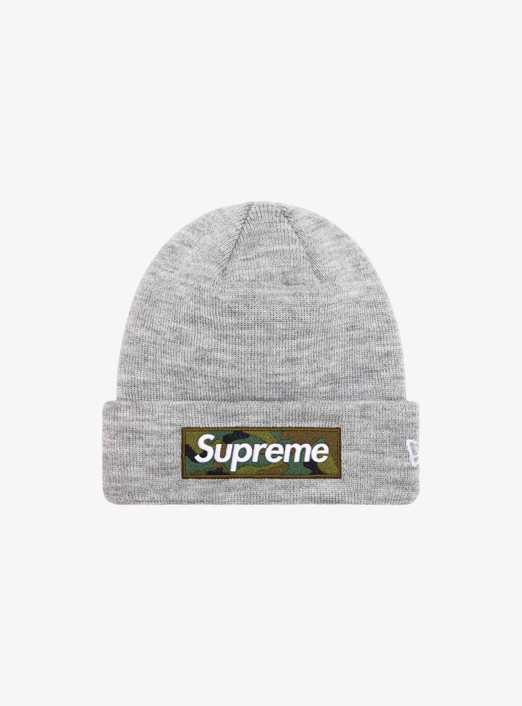Supreme New Era Box Logo Beanie Heather Grey (FW23)