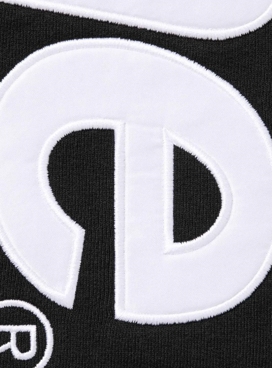 Supreme Satin Appliqué Hooded Sweatshirt Black (FW25) - Image 3