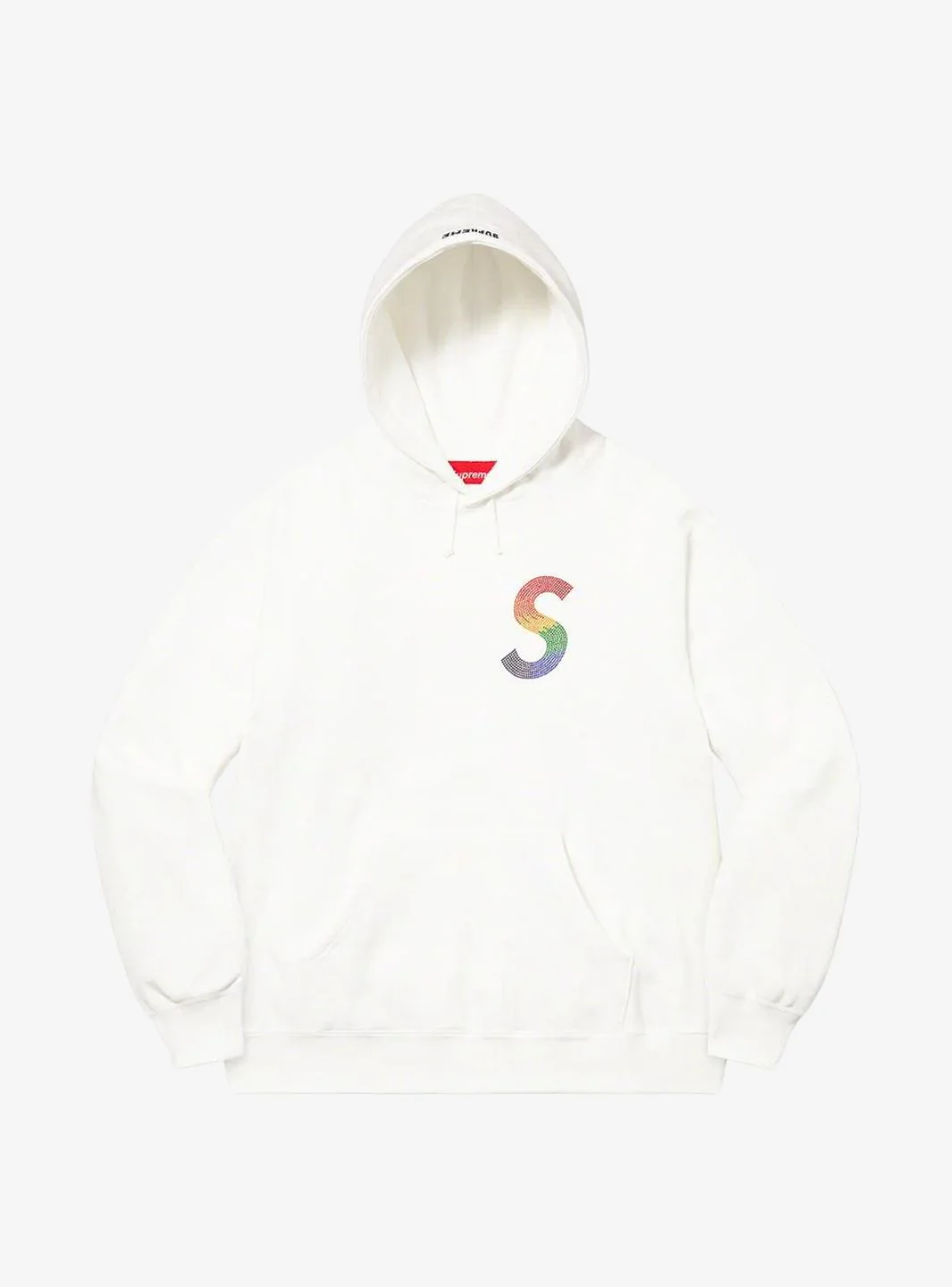 Supreme Swarovski S Logo Hooded Sweatshirt White