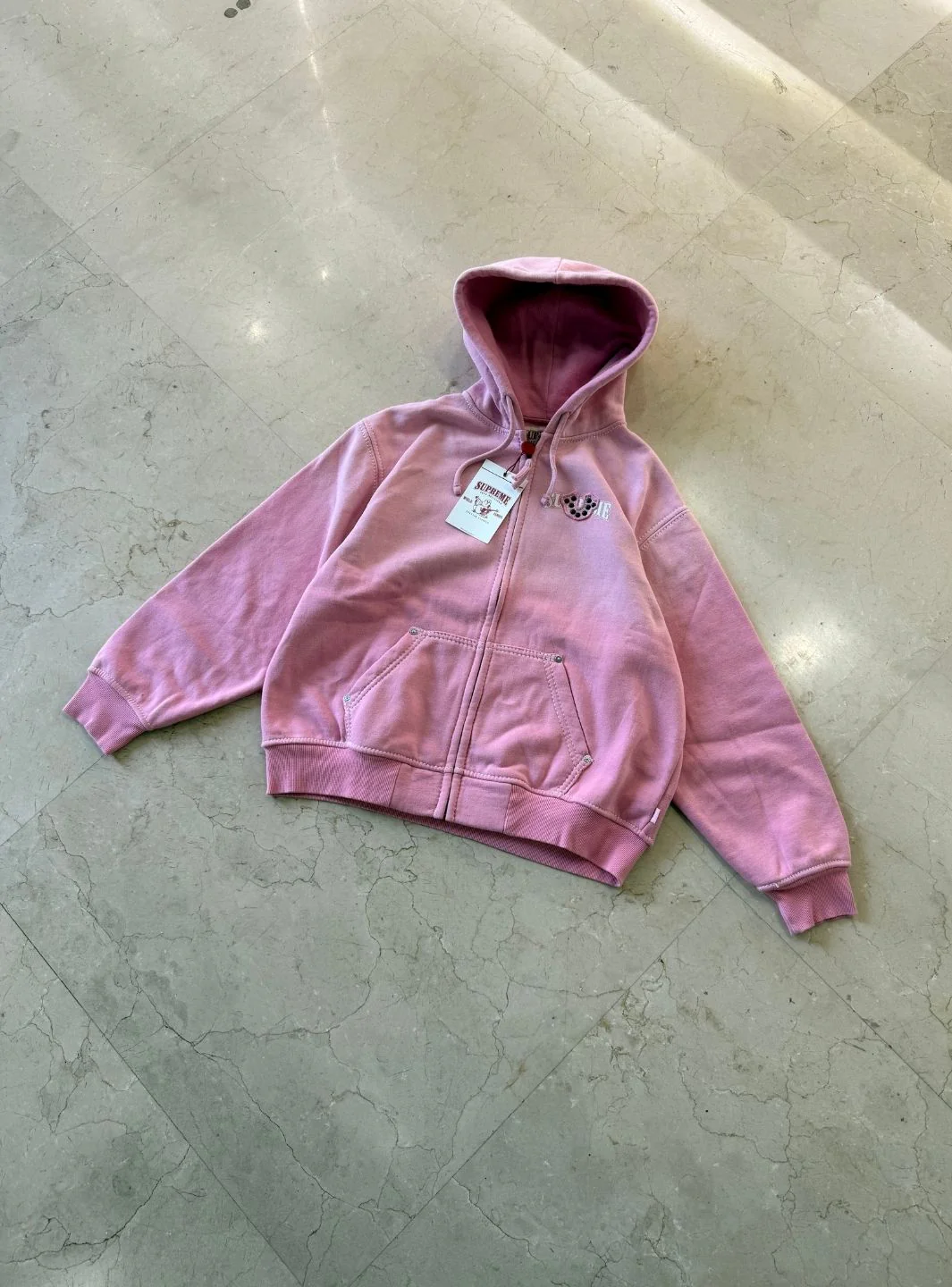 Supreme True Religion Zip Up Hooded Sweatshirt Pink (FW25) - Image 3