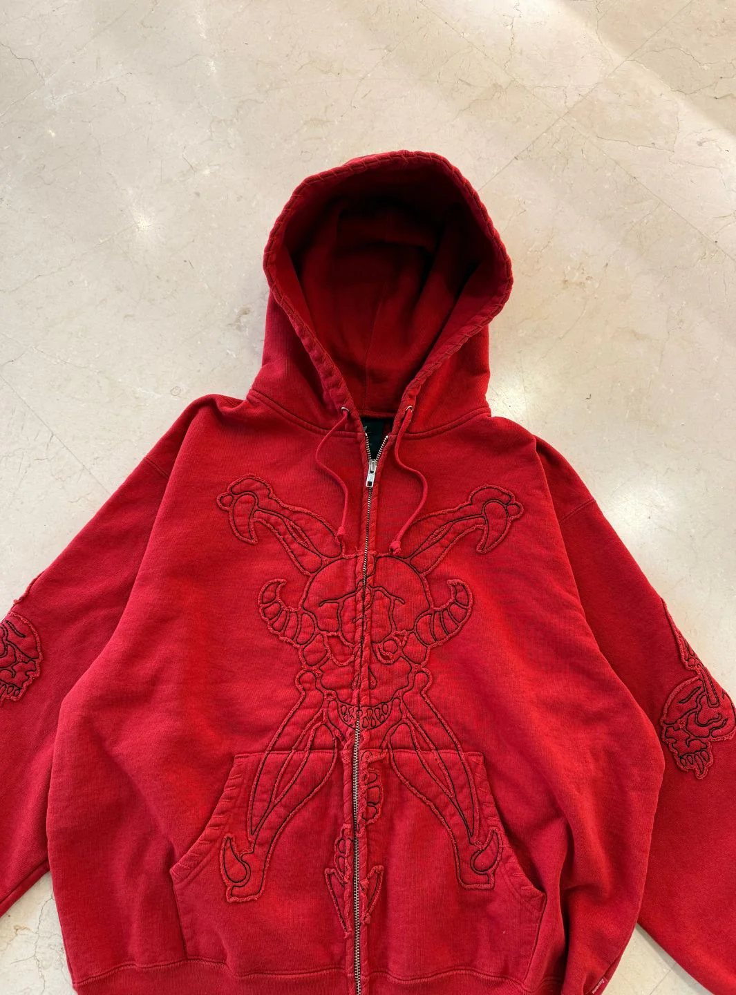Supreme Y's by Yohji Yamamoto Zip Up Hooded Sweatshirt Red - Image 6
