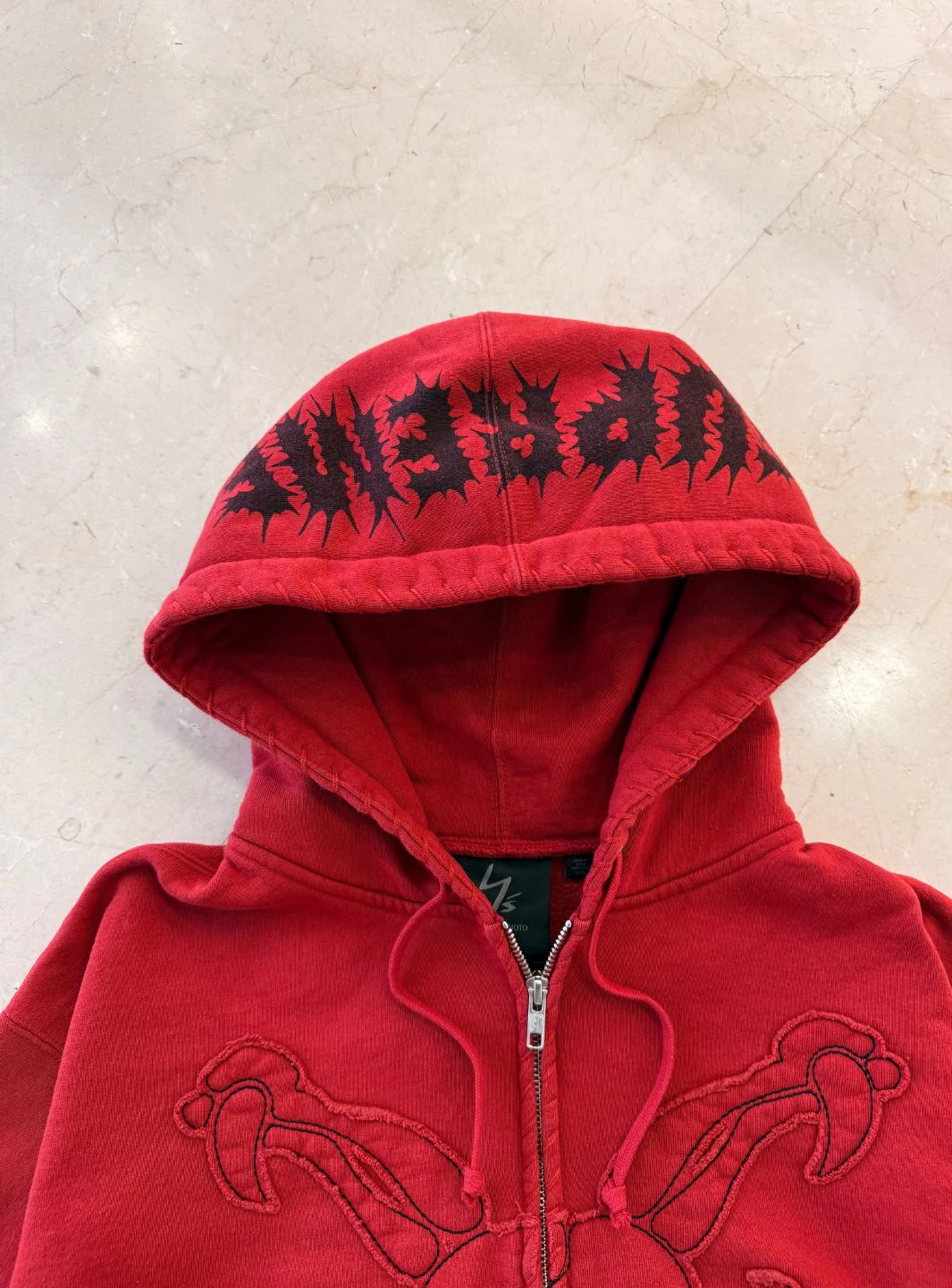 Supreme Y's by Yohji Yamamoto Zip Up Hooded Sweatshirt Red - Image 9