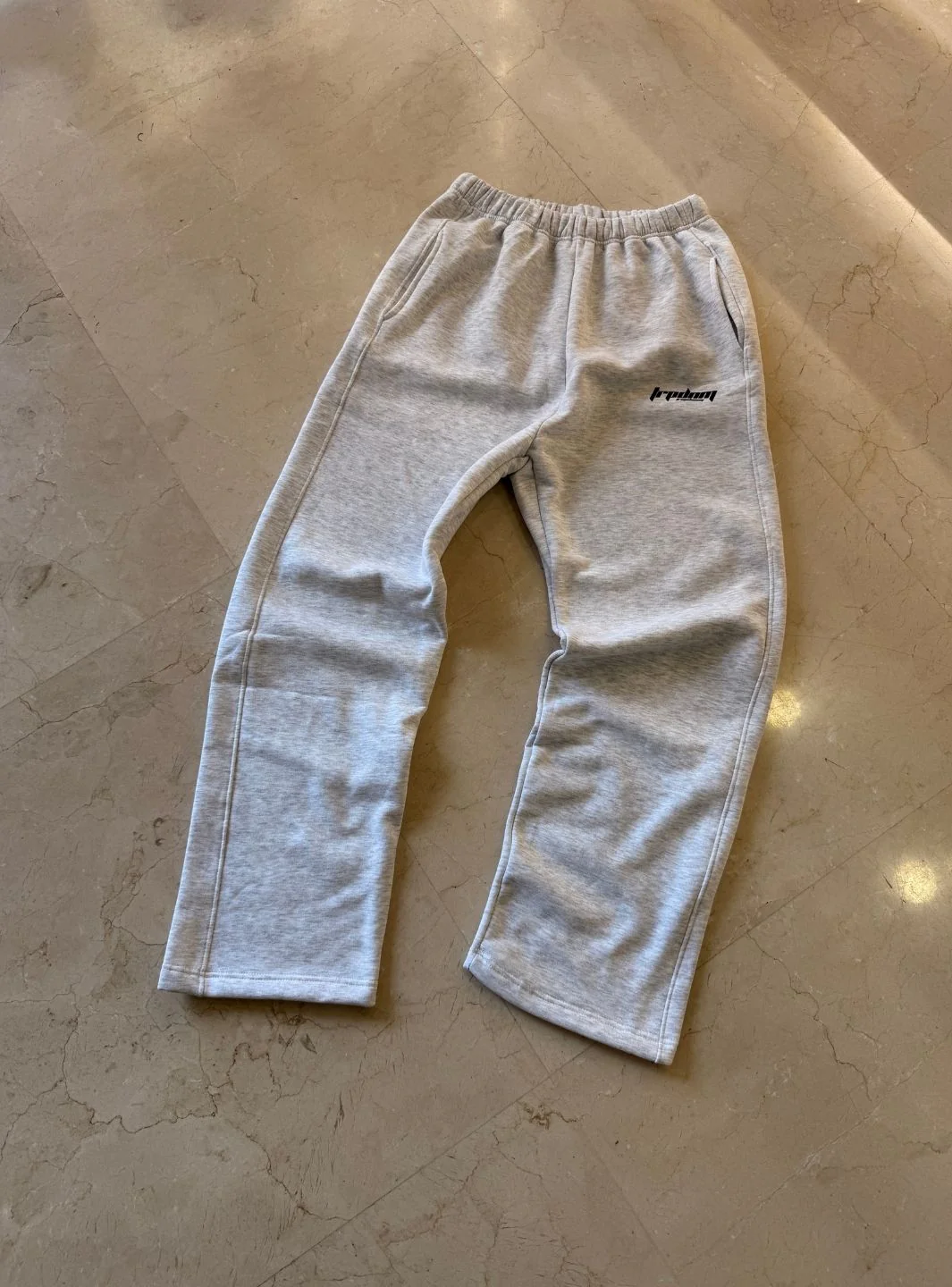Trap Denim Baggy Sweatpants Ash Grey - Image 2