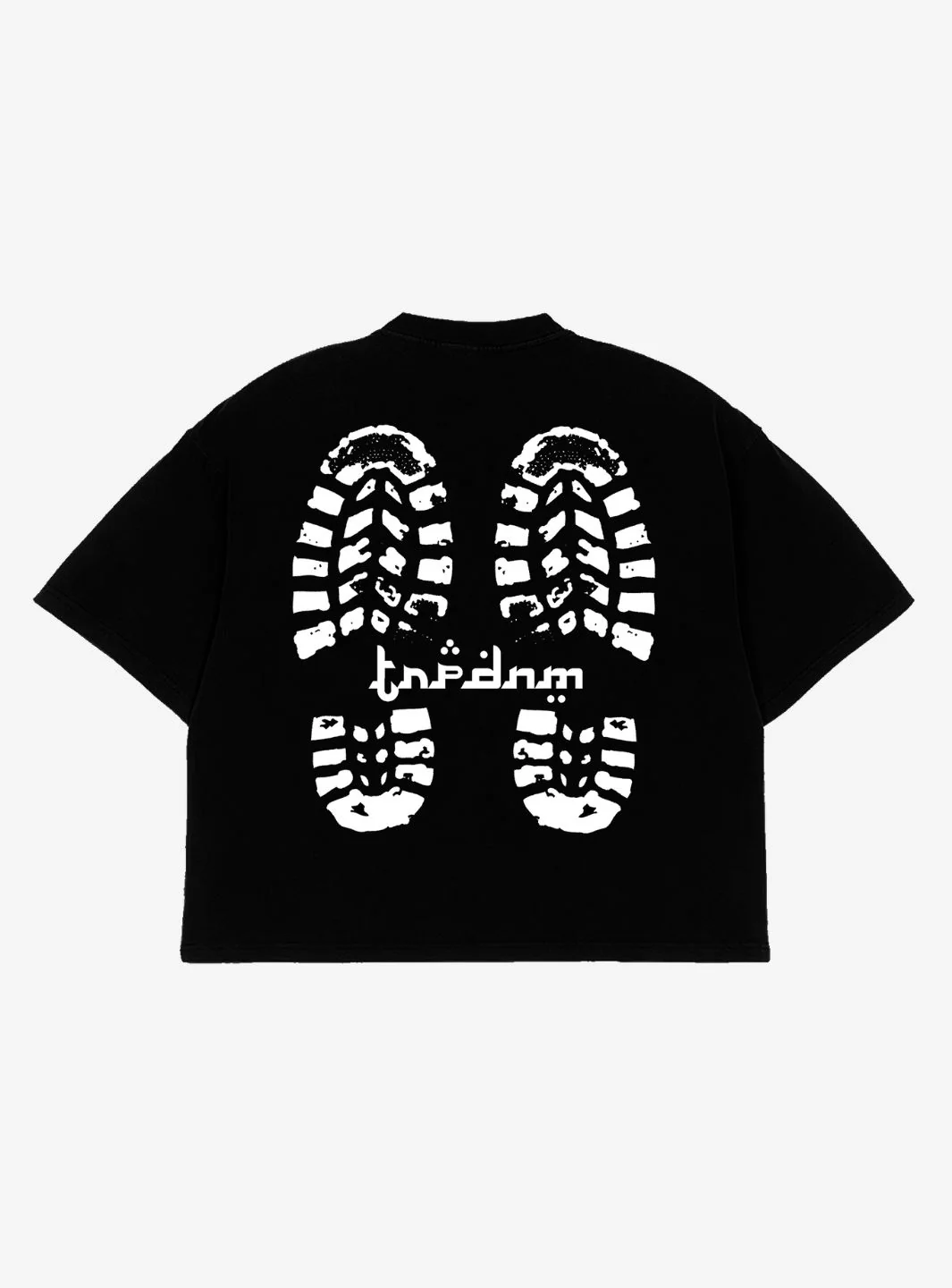 Trap Denim Footprint Black Boxy T-Shirt