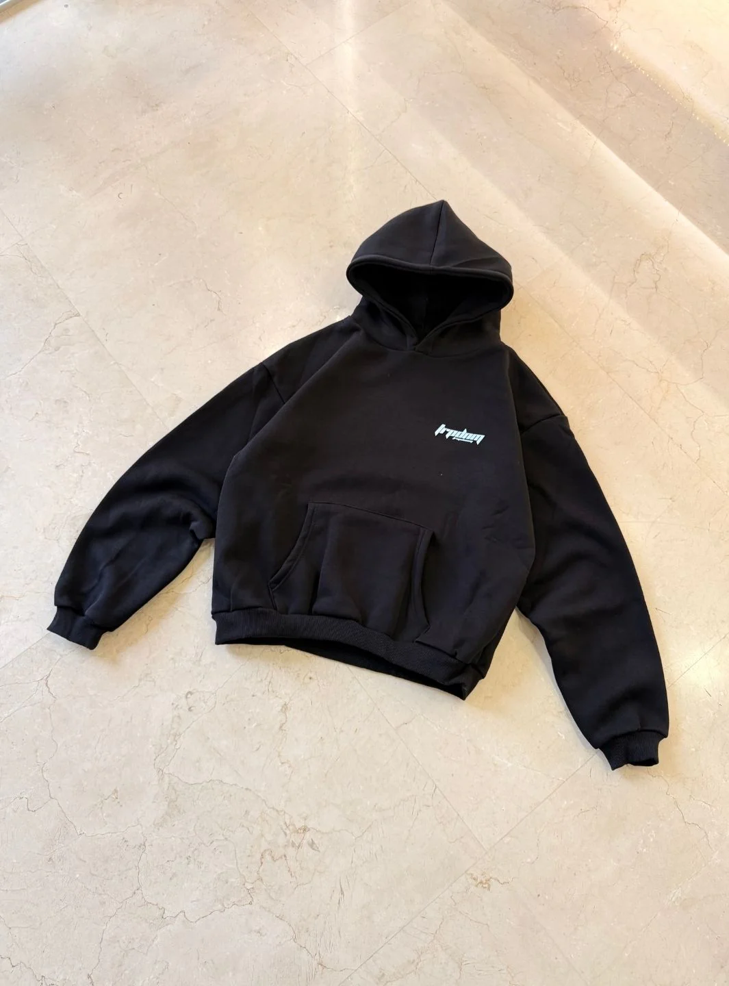 Trap Denim Hoodie Black - Image 2