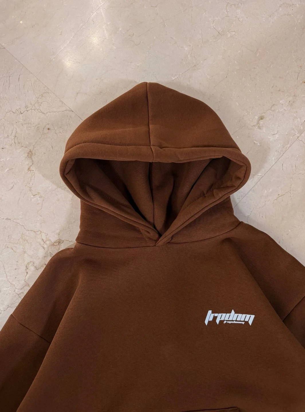 Trap Denim Hoodie Coffee - Image 3