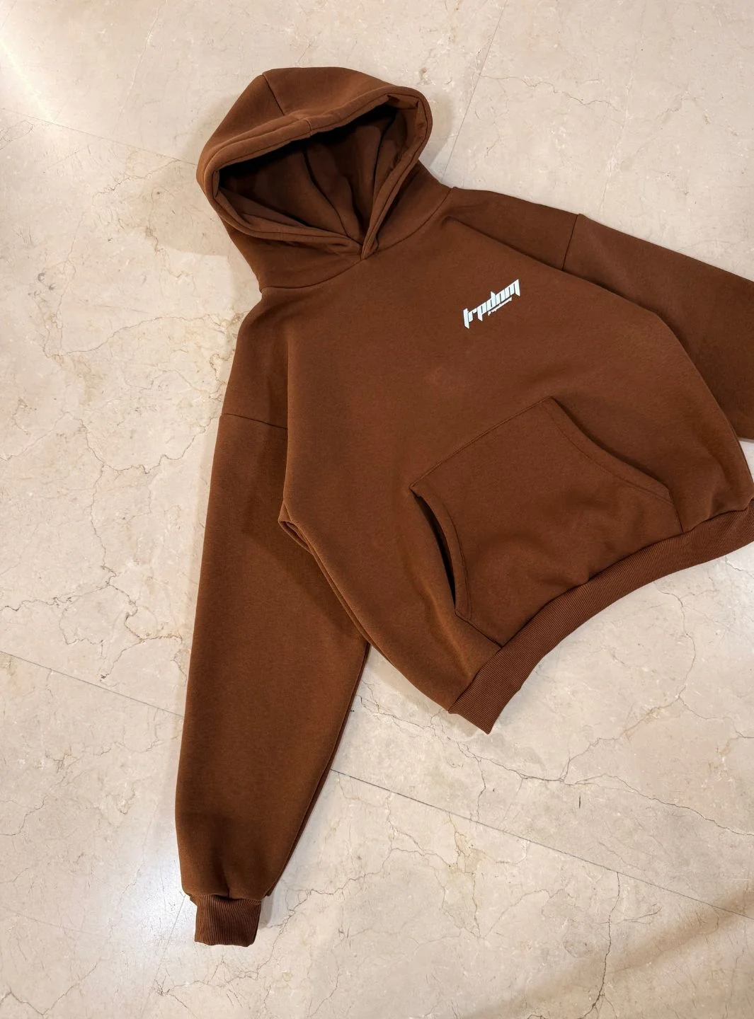 Trap Denim Hoodie Coffee - Image 4