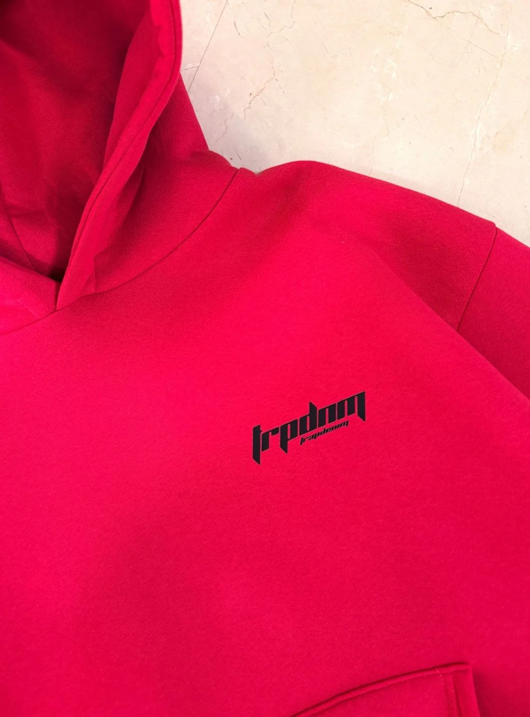 Trap Denim Hoodie Fucsia - Image 5