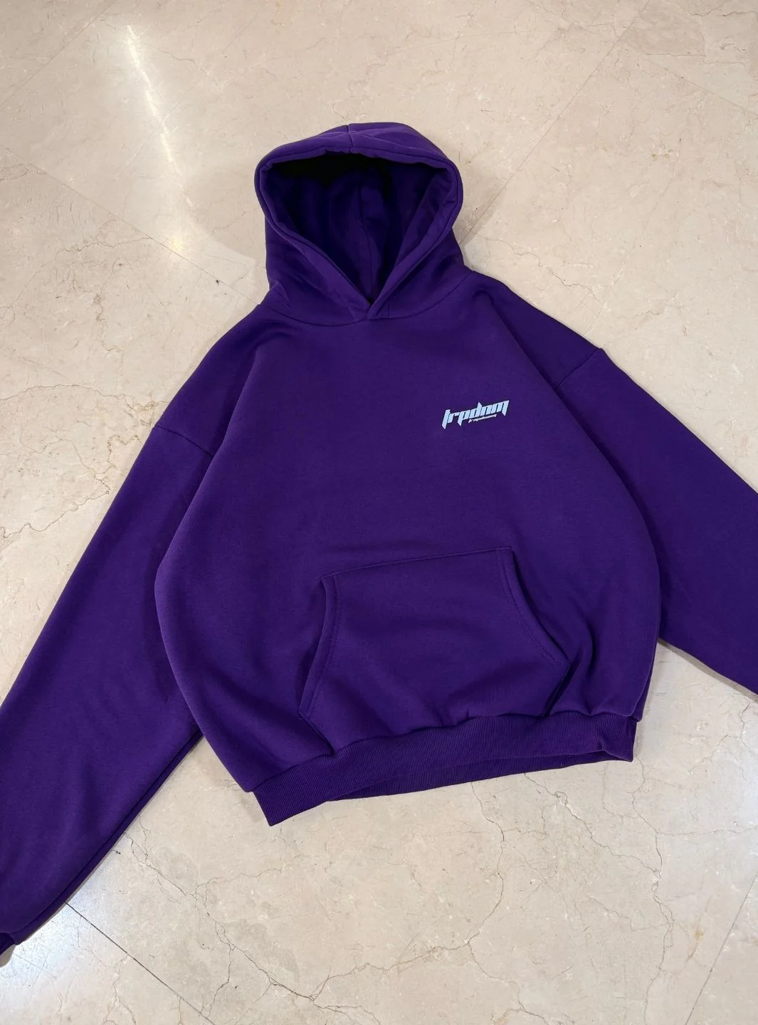Trap Denim Hoodie Purple - Image 4