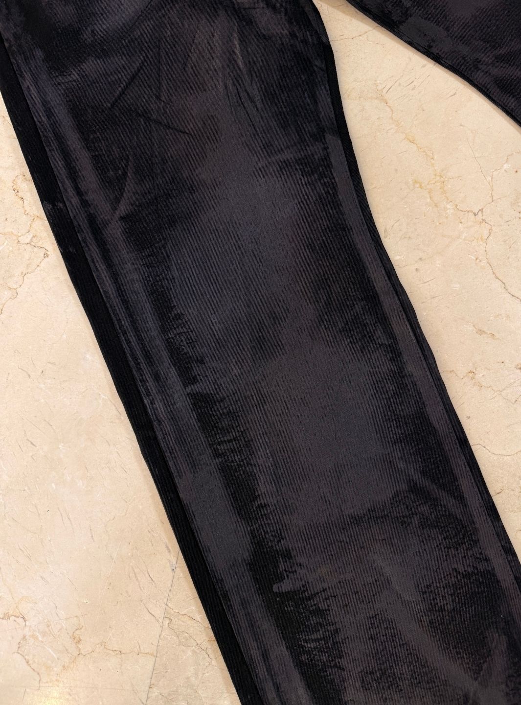 Trap Denim Print Waxed Baggy Jeans Black - Image 5