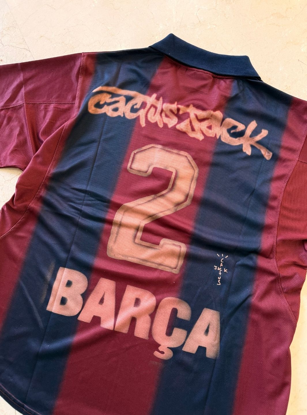 Travis Scott x Nike x FC Barcelona Retro 2000/01 Home Skeleton Jersey Multicolor - Image 4