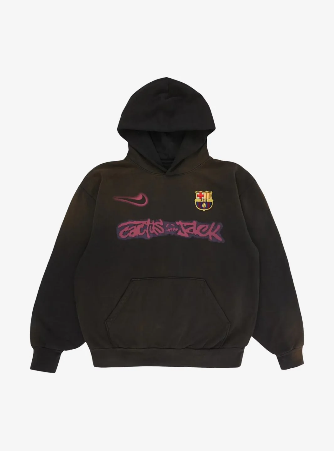 Travis Scott x Nike x FC Barcelona Spray Logo Hoodie Black